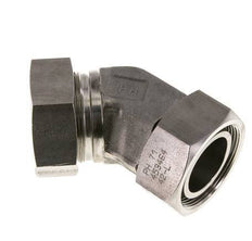 42L Edelstahl 45 Grad Schneidverschraubung mit Drehgelenk 160 bar FKM O-Ring Dichtungskonus Einstellbar ISO 8434-1