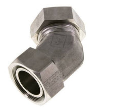 42L Edelstahl 45 Grad Schneidverschraubung mit Drehgelenk 160 bar FKM O-Ring Dichtungskonus Einstellbar ISO 8434-1