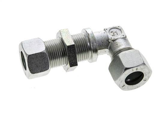 15L Zink plated Steel Elbow Cutting Fitting Bulkhead 315 bar ISO 8434-1