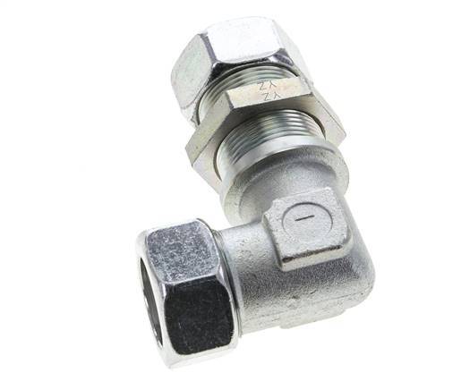 28L Zink plated Steel Elbow Cutting Fitting Bulkhead 160 bar ISO 8434-1