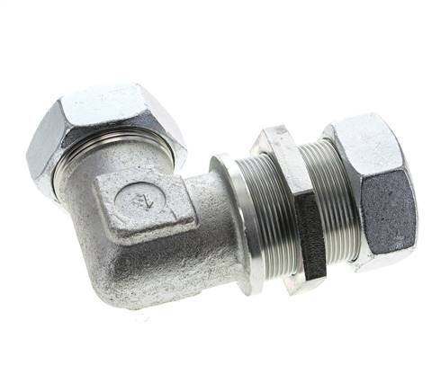 42L Zink plated Steel Elbow Cutting Fitting Bulkhead 160 bar ISO 8434-1