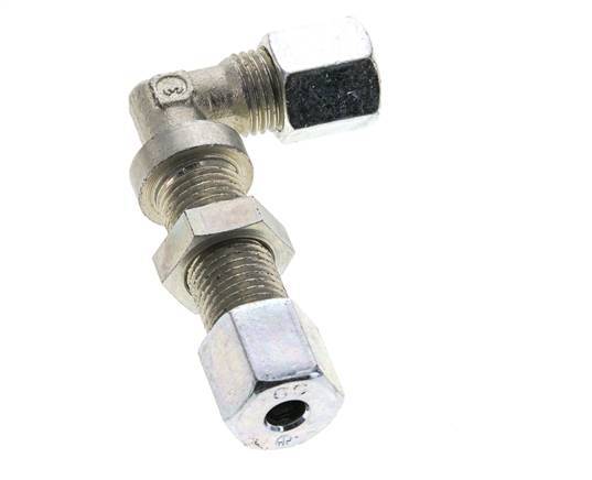 6S Zink plated Steel Elbow Cutting Fitting Bulkhead 630 bar ISO 8434-1