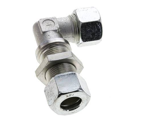 20S verzinkter Stahlwinkel Schneidverschraubung Schottwand 400 bar ISO 8434-1