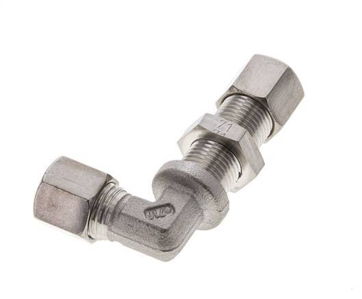 8S Stainless Steel Elbow Compression Fitting Bulkhead 500 bar ISO 8434-1