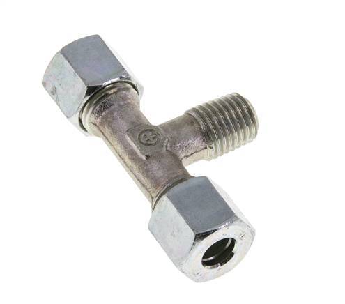 8L & M12x1,5 (con) Verzinkter Stahl T-Shape T-Verschraubung mit Außengewinde 315 bar ISO 8434-1