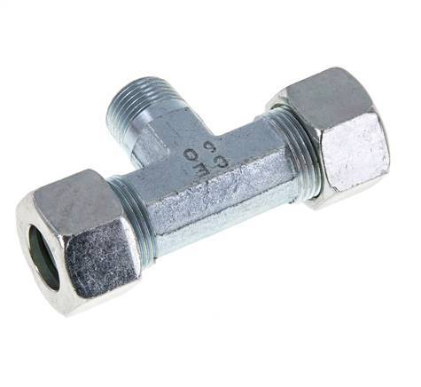 15L & M18x1.5 (con) Zink plated Steel T-Shape Tee Cutting Fitting with Male Threads 315 bar ISO 8434-1