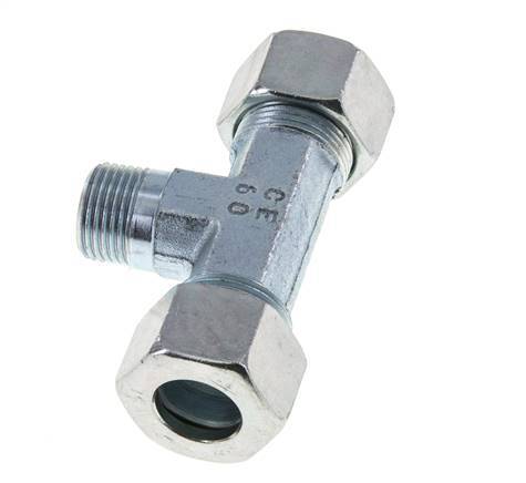 15L & M18x1.5 (con) Verzinkter Stahl T-Shape T-Verschraubung mit Außengewinde 315 bar ISO 8434-1