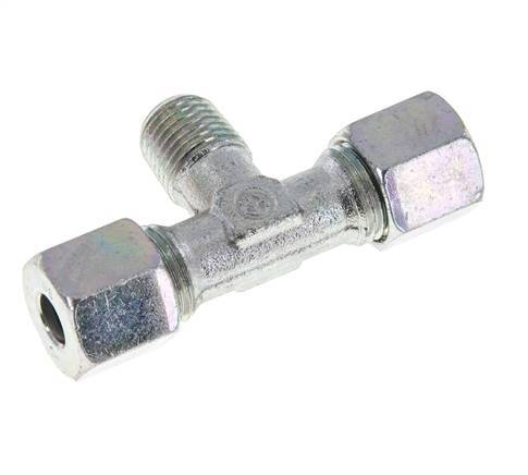 8S & M14x1,5 (con) Verzinkter Stahl T-Shape T-Stück mit Außengewinde 640 bar ISO 8434-1