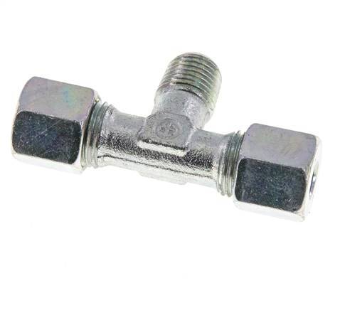 8S & M14x1,5 (con) Verzinkter Stahl T-Shape T-Stück mit Außengewinde 640 bar ISO 8434-1