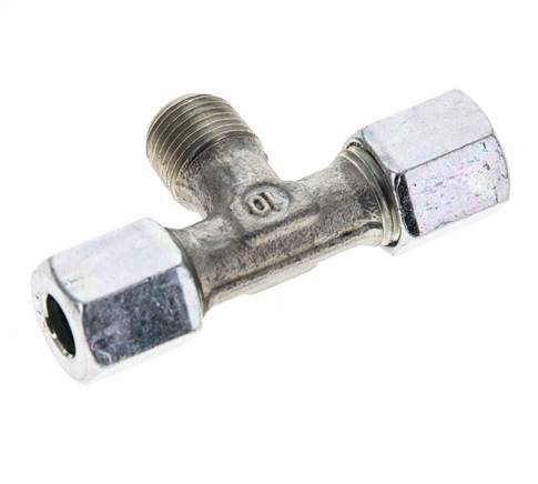 6LL & R1/8'' Zink plated Steel T-Shape Tee Cutting Fitting with Male Threads 100 bar ISO 8434-1