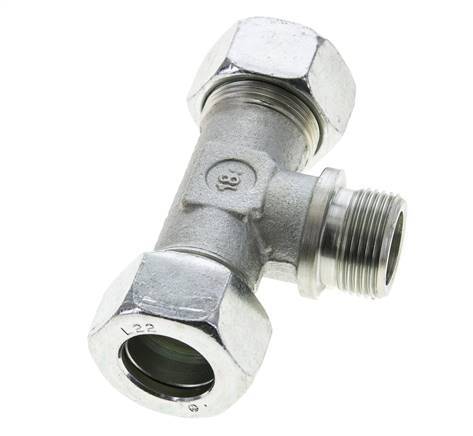 22L & G3/4'' Verzinkter Stahl T-Shape T-Stück mit Außengewinde 160 bar ISO 8434-1