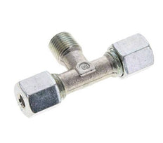 6S & R1/4'' Zink plated Steel T-Shape Tee Cutting Fitting with Male Threads 630 bar ISO 8434-1