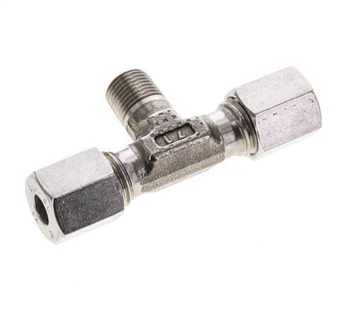 6L & R1/8'' Stainless Steel T-Shape Tee Cutting Fitting with Male Threads 315 bar ISO 8434-1