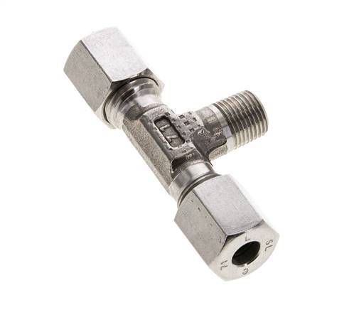 6L & R1/8'' Stainless Steel T-Shape Tee Cutting Fitting with Male Threads 315 bar ISO 8434-1