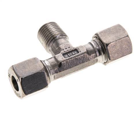 8L & R1/4'' Stainless Steel T-Shape Tee Cutting Fitting with Male Threads 315 bar ISO 8434-1