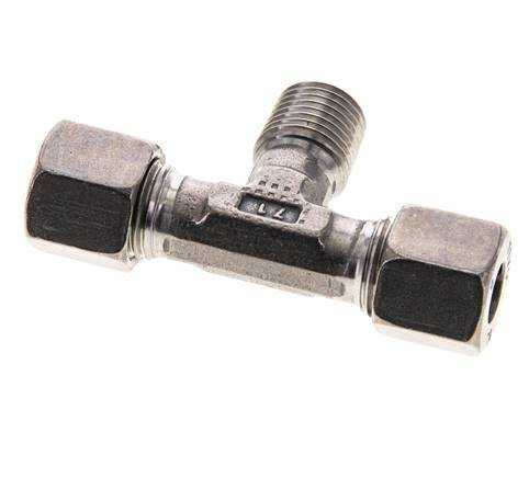 8L & R1/4'' Stainless Steel T-Shape Tee Cutting Fitting with Male Threads 315 bar ISO 8434-1