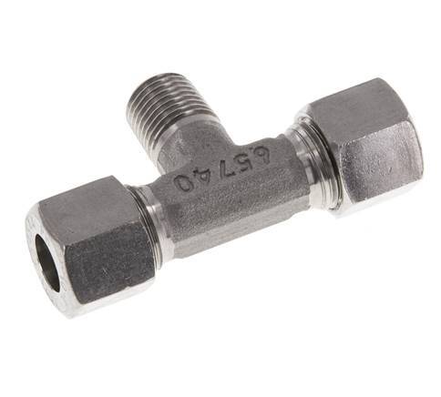 10L & R1/4'' Stainless Steel T-Shape Tee Cutting Fitting with Male Threads 315 bar ISO 8434-1