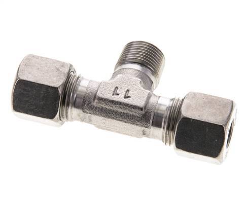 10S & R3/8'' Stainless Steel T-Shape Tee Cutting Fitting with Male Threads 630 bar ISO 8434-1