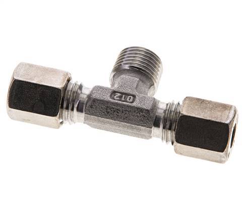 6L & R1/4'' Edelstahl T-Shape T-Kompressionsfitting mit Außengewinde 315 bar ISO 8434-1