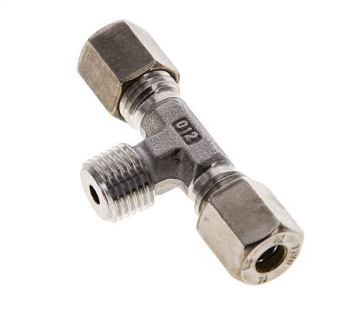 6L & R1/4'' Edelstahl T-Shape T-Kompressionsfitting mit Außengewinde 315 bar ISO 8434-1