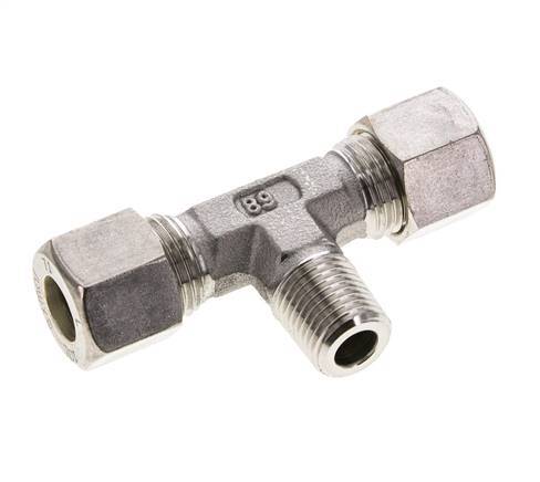 10L & R1/4'' Edelstahl T-Stück Kompressionsverschraubung mit Außengewinde 315 bar ISO 8434-1