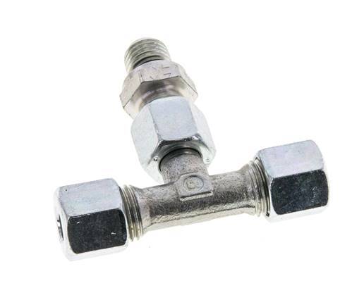 8L & M12x1,5 Verzinkter Stahl T-Stück Schneidfitting mit Außengewinde 315 bar Einstellbar ISO 8434-1