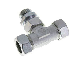 28L & M33x2 Zink plated Steel T-Shape Tee Cutting Fitting with Male Threads 160 bar Adjustable ISO 8434-1