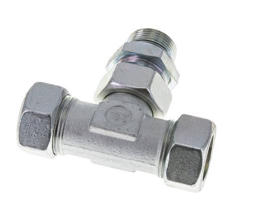28L & M33x2 Verzinkter Stahl T-Shape T-Stück mit Außengewinde 160 bar Einstellbar ISO 8434-1