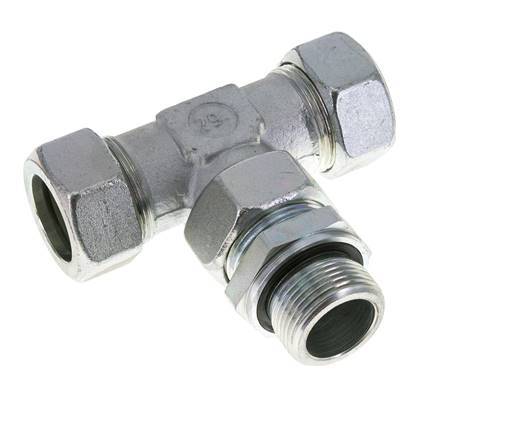 28L & M33x2 Verzinkter Stahl T-Shape T-Stück mit Außengewinde 160 bar Einstellbar ISO 8434-1