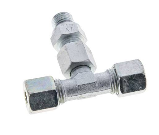 8S & M14x1.5 Verzinkter Stahl T-Stück Schneidfitting mit Aussengewinde 630 bar Einstellbar ISO 8434-1