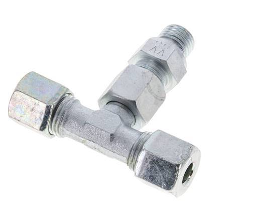 8S & M14x1.5 Verzinkter Stahl T-Stück Schneidfitting mit Aussengewinde 630 bar Einstellbar ISO 8434-1