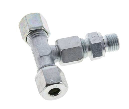 8S & M14x1.5 Verzinkter Stahl T-Stück Schneidfitting mit Aussengewinde 630 bar Einstellbar ISO 8434-1
