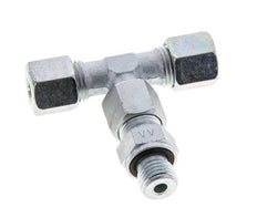 8S & M14x1.5 Verzinkter Stahl T-Stück Schneidfitting mit Aussengewinde 630 bar Einstellbar ISO 8434-1