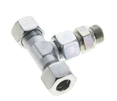 16S & M22x1.5 Zink plated Steel T-Shape Tee Cutting Fitting with Male Threads 400 bar Adjustable ISO 8434-1