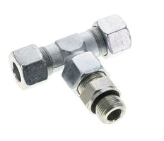 16S & M22x1.5 Zink plated Steel T-Shape Tee Cutting Fitting with Male Threads 400 bar Adjustable ISO 8434-1