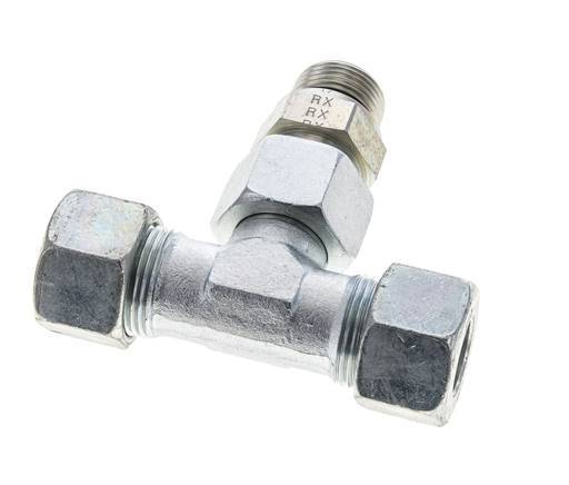 20S & M27x2 Zink plated Steel T-Shape Tee Cutting Fitting with Male Threads 400 bar Adjustable ISO 8434-1