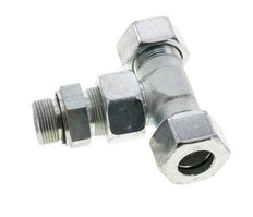 25S & M33x2 Zink plated Steel T-Shape Tee Cutting Fitting with Male Threads 400 bar Adjustable ISO 8434-1