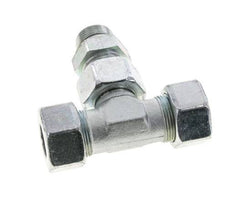 25S & M33x2 Zink plated Steel T-Shape Tee Cutting Fitting with Male Threads 400 bar Adjustable ISO 8434-1
