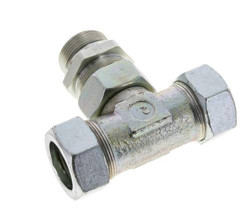 35L & G1-1/4'' Zink plated Steel T-Shape Tee Cutting Fitting with Male Threads 160 bar Adjustable ISO 8434-1
