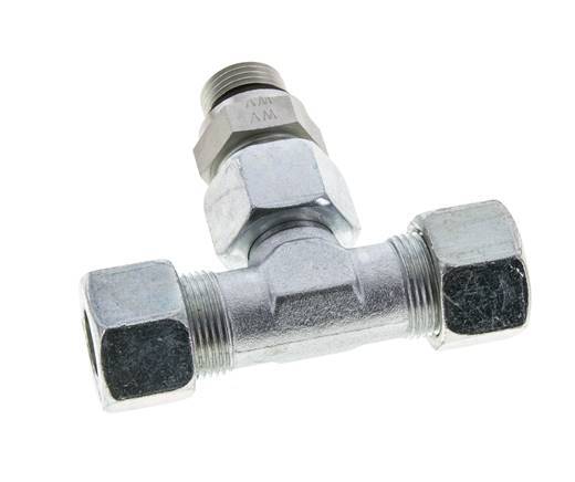 16S & G1/2'' Zink plated Steel T-Shape Tee Cutting Fitting with Male Threads 400 bar Adjustable ISO 8434-1