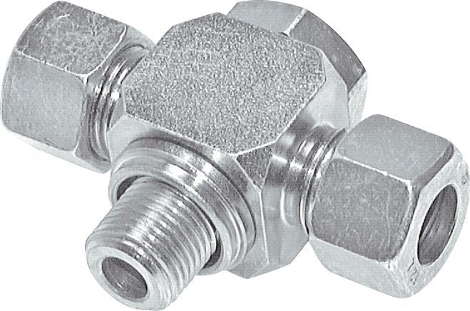 30S & G1-1/4'' Verzinkter Stahl T-Drehgelenk-Schneidfitting mit Außengewinde 250 bar ISO 8434-1