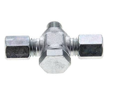 6L & M10x1 Zink plated Steel Tee Swivel Joint Cutting Fitting with Male Threads 315 bar ISO 8434-1