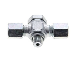 6L & M10x1 Zink plated Steel Tee Swivel Joint Cutting Fitting with Male Threads 315 bar ISO 8434-1