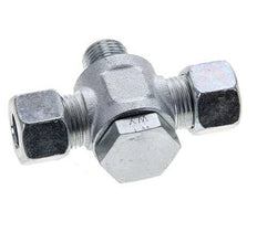 12L & M16x1.5 Zink plated Steel Tee Swivel Joint Cutting Fitting with Male Threads 315 bar ISO 8434-1