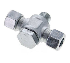 12L & M16x1.5 Zink plated Steel Tee Swivel Joint Cutting Fitting with Male Threads 315 bar ISO 8434-1