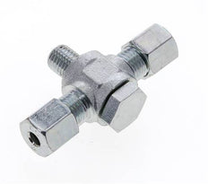 6S & M12x1.5 Zink plated Steel Tee Swivel Joint Cutting Fitting with Male Threads 400 bar ISO 8434-1