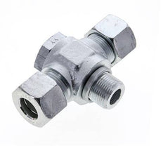 16S & M22x1.5 Zink plated Steel Tee Swivel Joint Cutting Fitting with Male Threads 400 bar ISO 8434-1