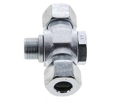 16S & M22x1.5 Zink plated Steel Tee Swivel Joint Cutting Fitting with Male Threads 400 bar ISO 8434-1