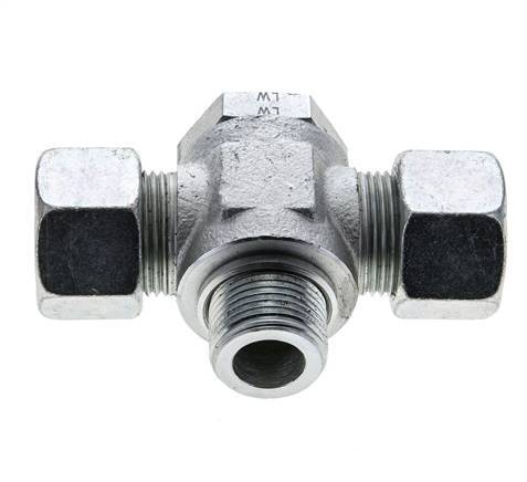 20S & M27x2 Zink plated Steel Tee Swivel Joint Cutting Fitting with Male Threads 400 bar ISO 8434-1