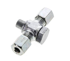 6L & G1/8'' Zink plated Steel Tee Swivel Joint Cutting Fitting with Male Threads 315 bar ISO 8434-1